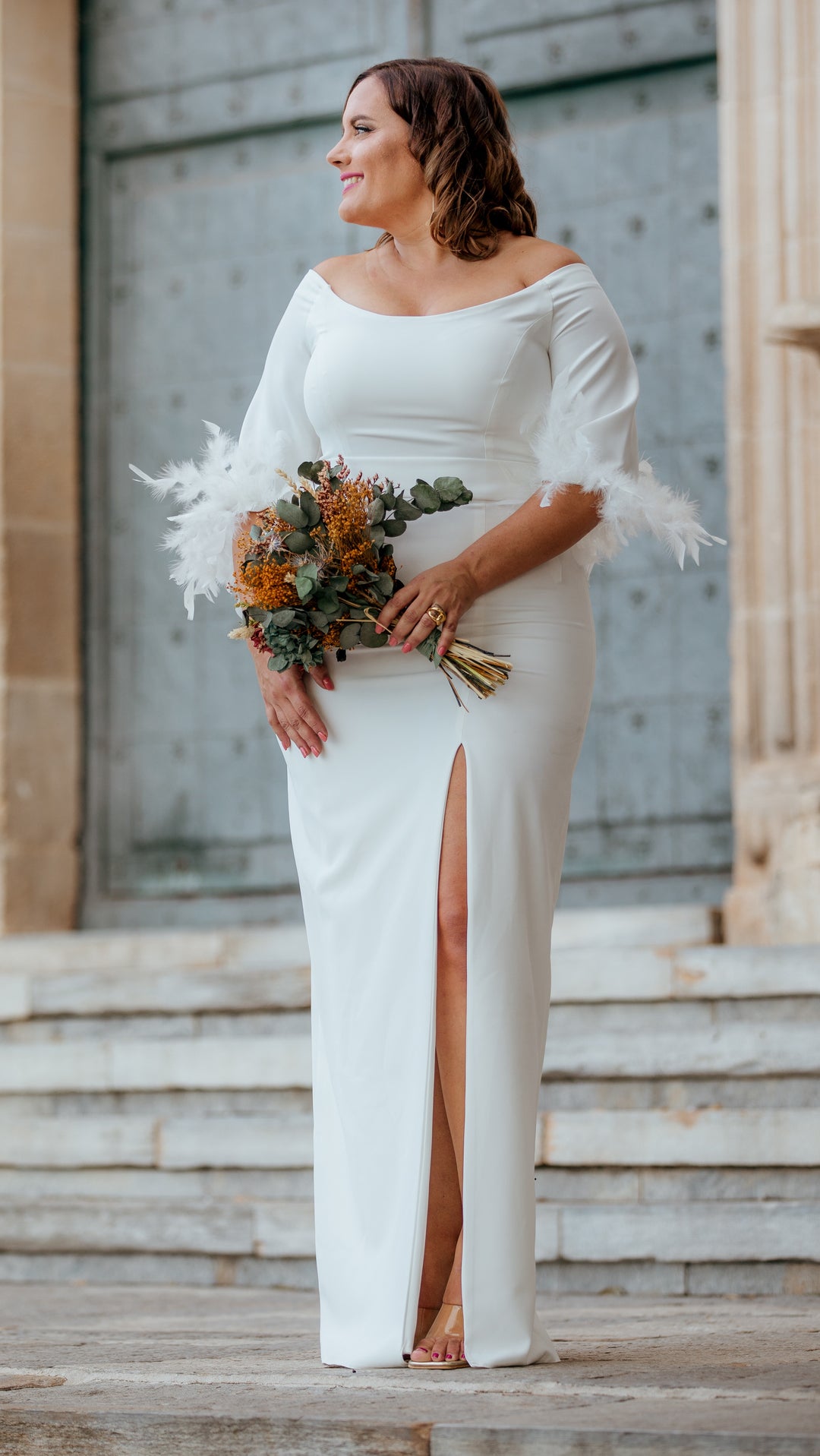 Vestido Novia Plumas