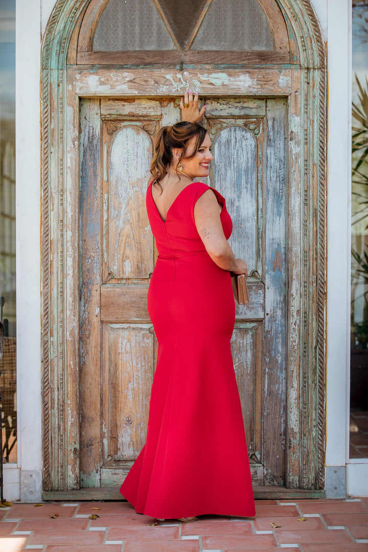 VESTIDO FLOR ROJO