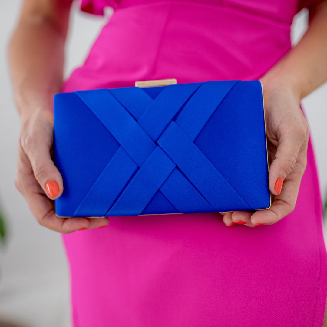CLUTCH SATINADO AZUL
