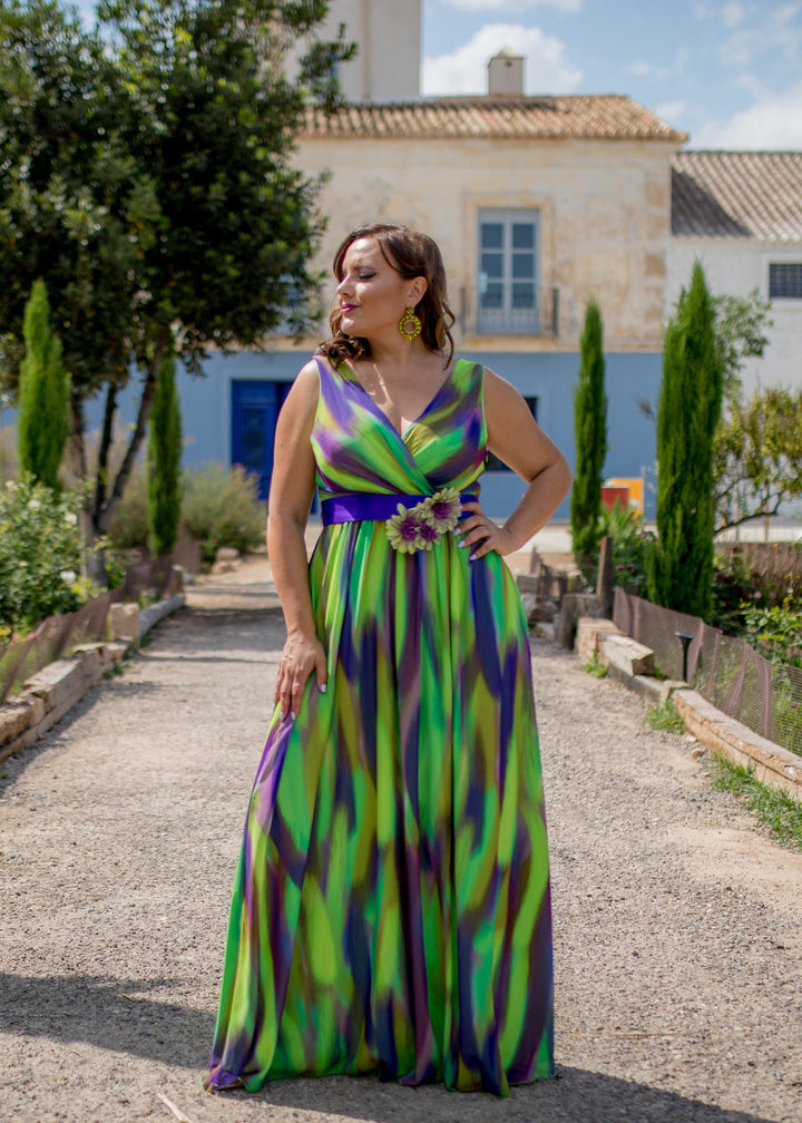 VESTIDO ESTAMPADO LARGO