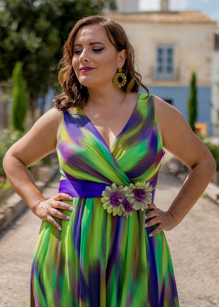 VESTIDO ESTAMPADO LARGO