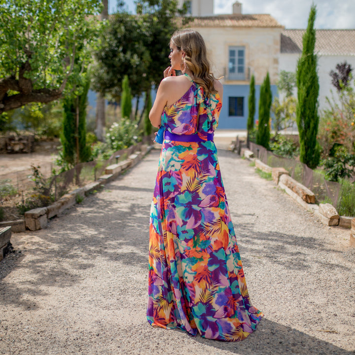 VESTIDO LARGO ESTAMPADO FLORAL