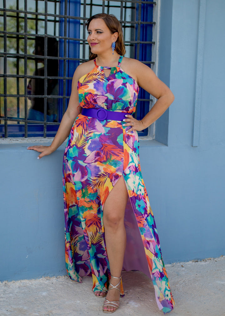 VESTIDO LARGO ESTAMPADO FLORAL