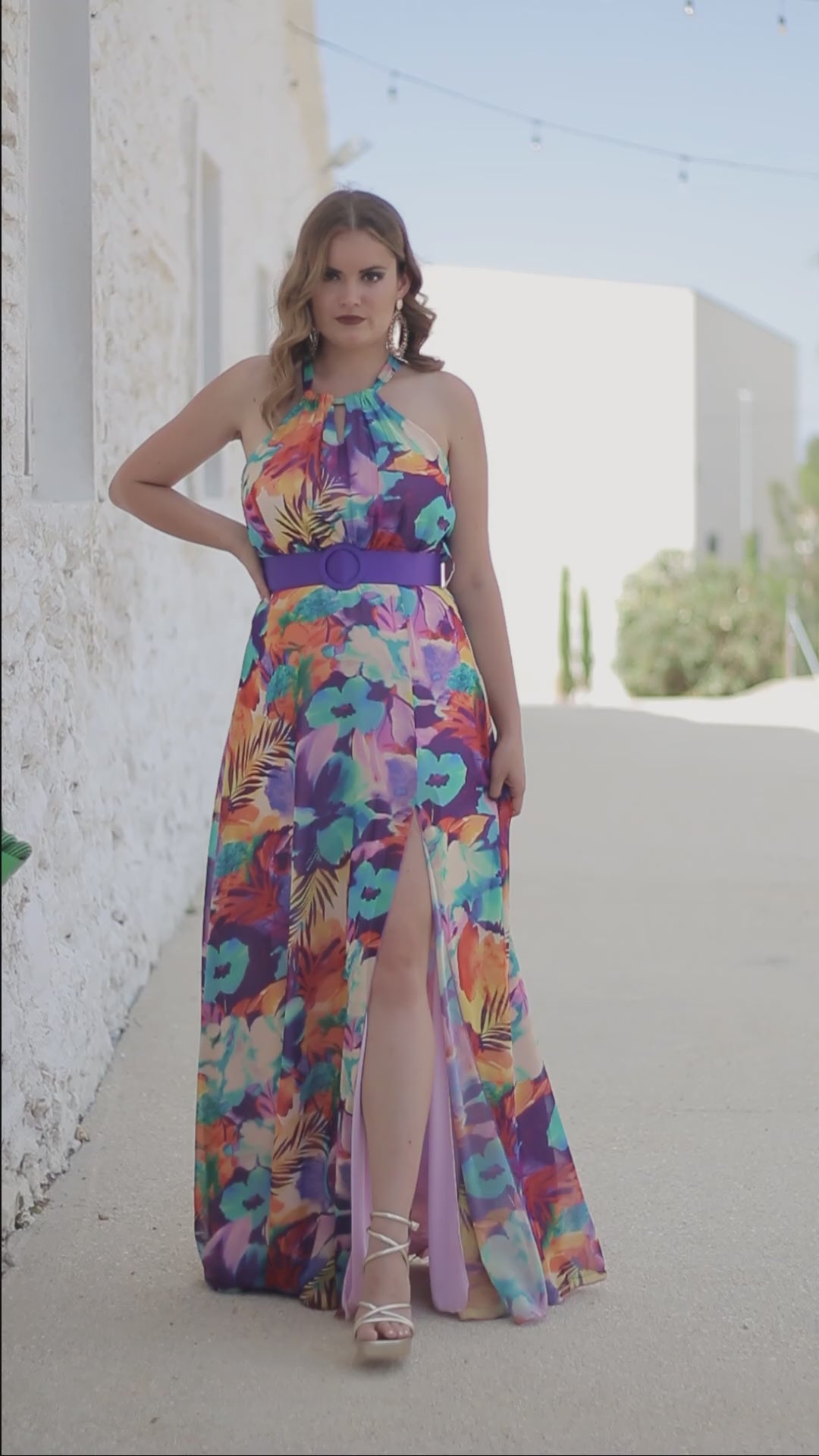 VESTIDO LARGO ESTAMPADO FLORAL