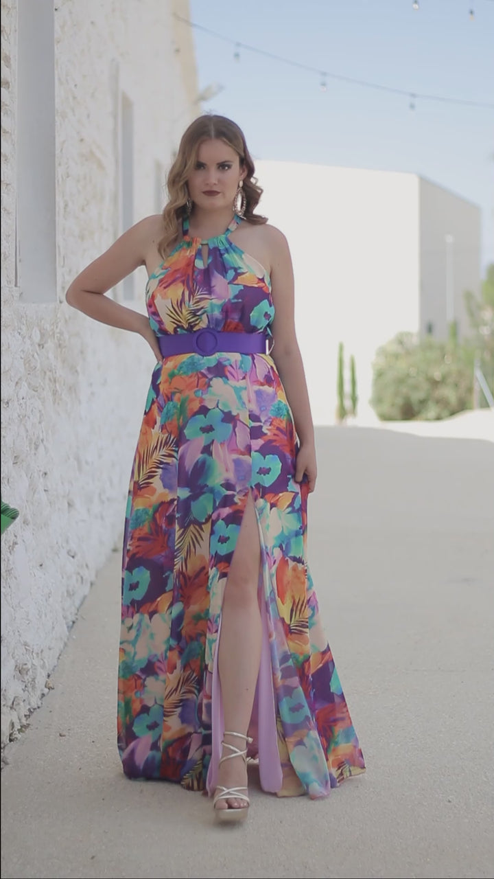 VESTIDO LARGO ESTAMPADO FLORAL