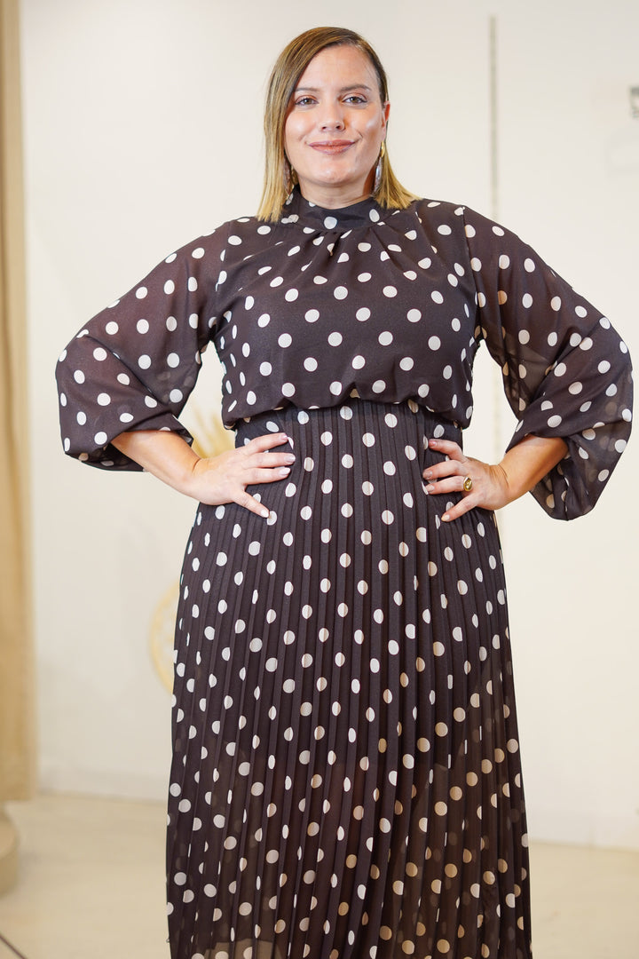 Vestido Lunares Plisado