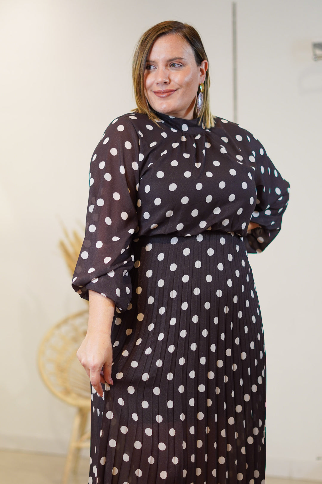 Vestido Lunares Plisado