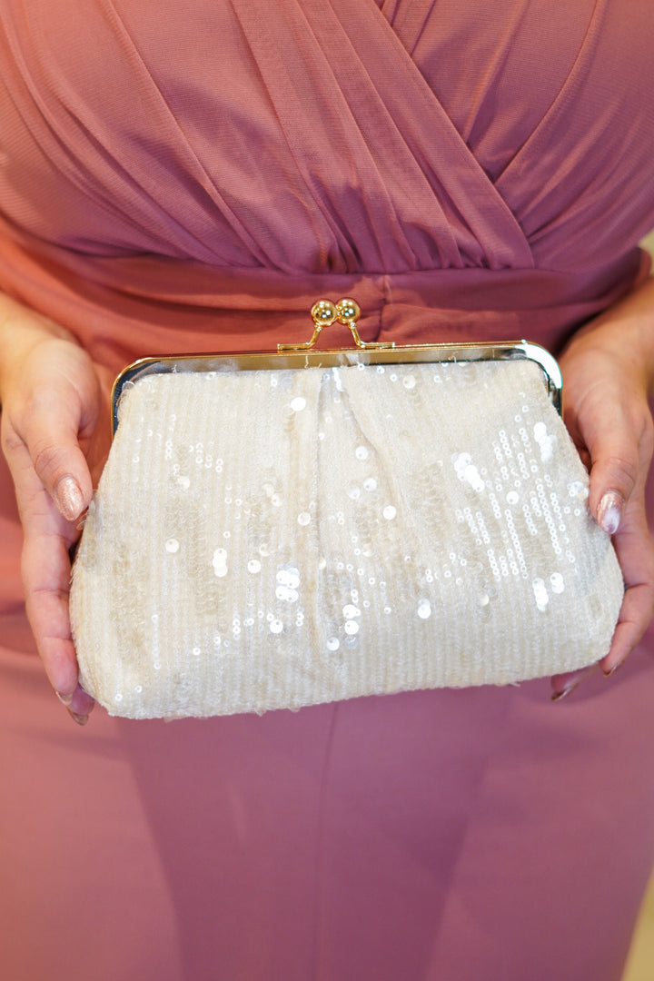 Cartera Brillos Blanca