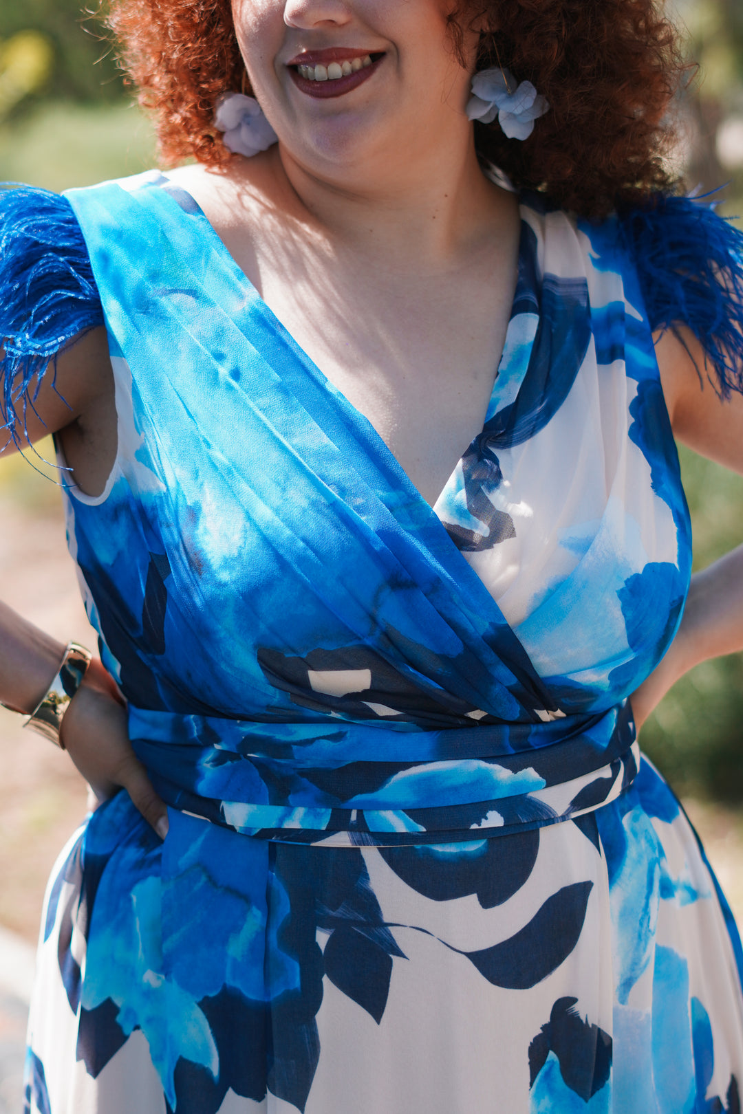 Vestido Plumas Largo