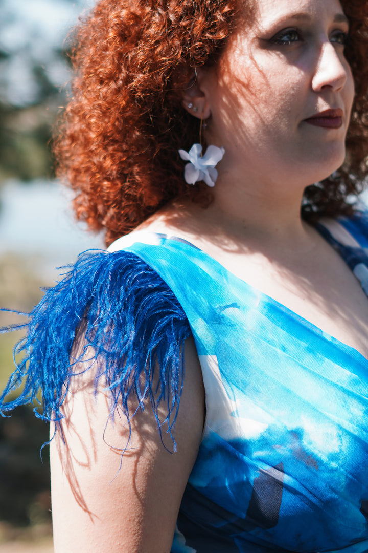 Vestido Plumas Largo