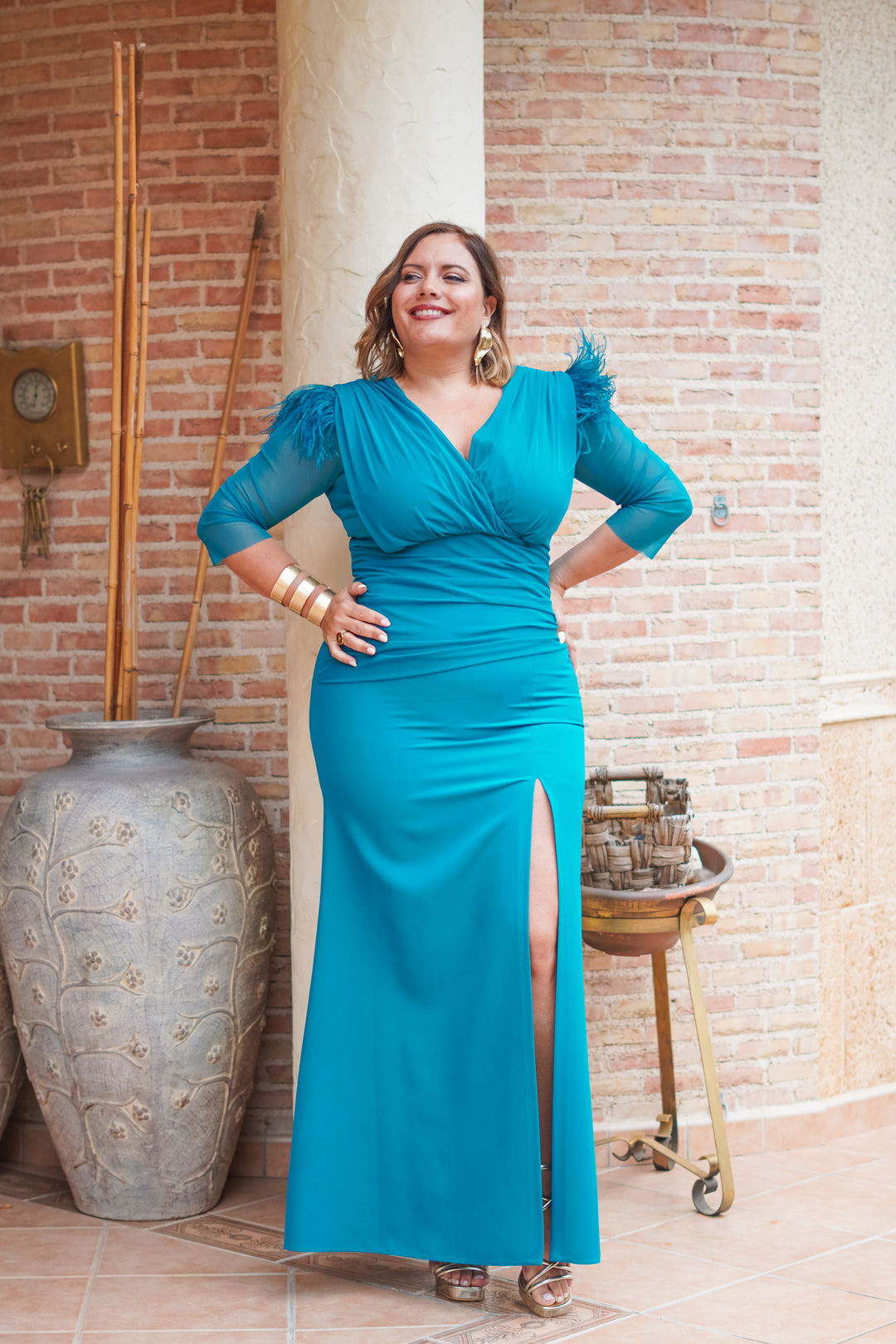 Vestido Iris Plumas