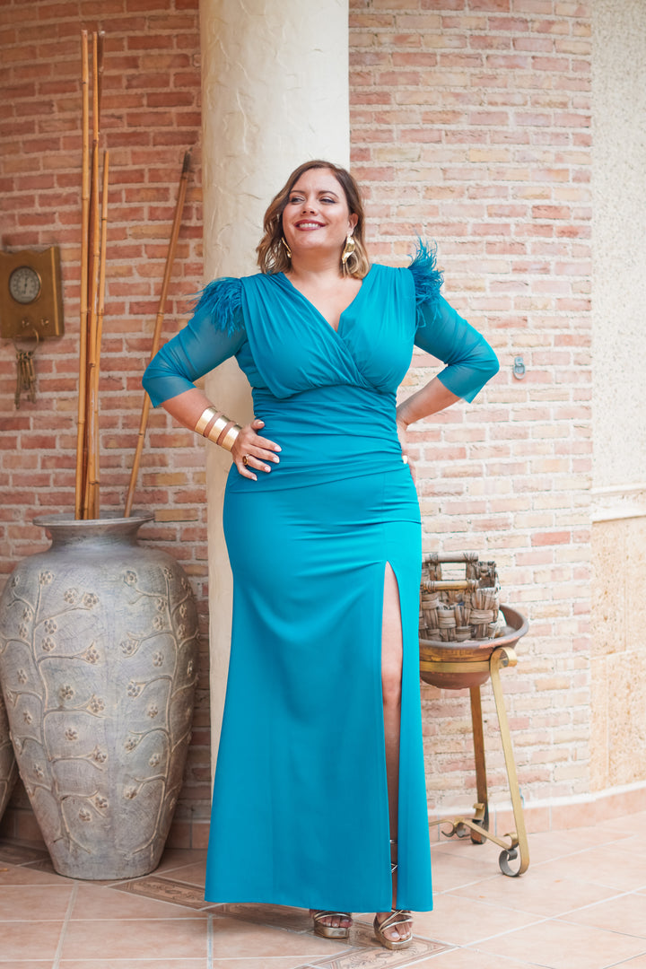 Vestido Iris Plumas