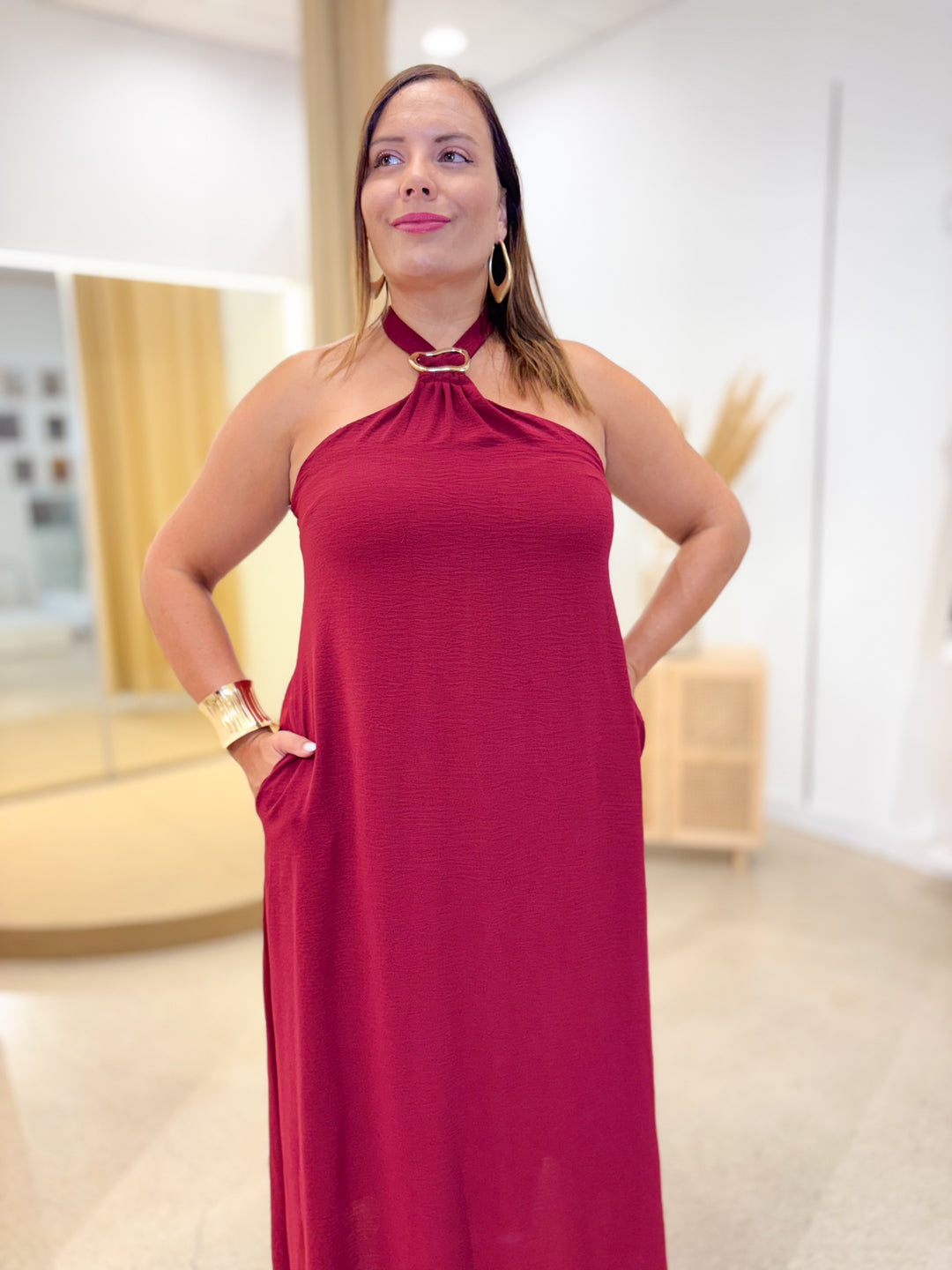 Vestido Palermo Borgoña
