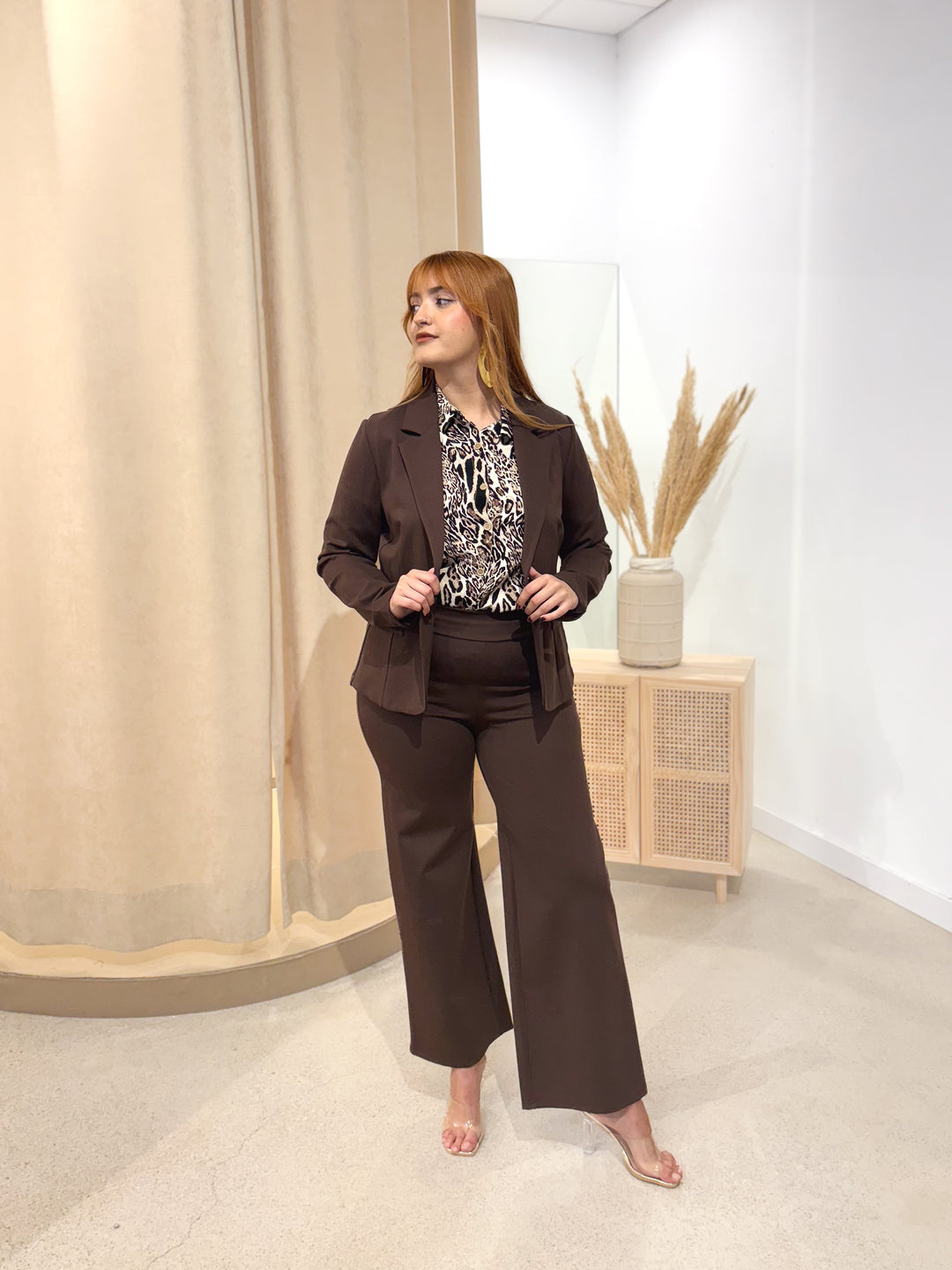 Chaqueta Punto Traje Marrón