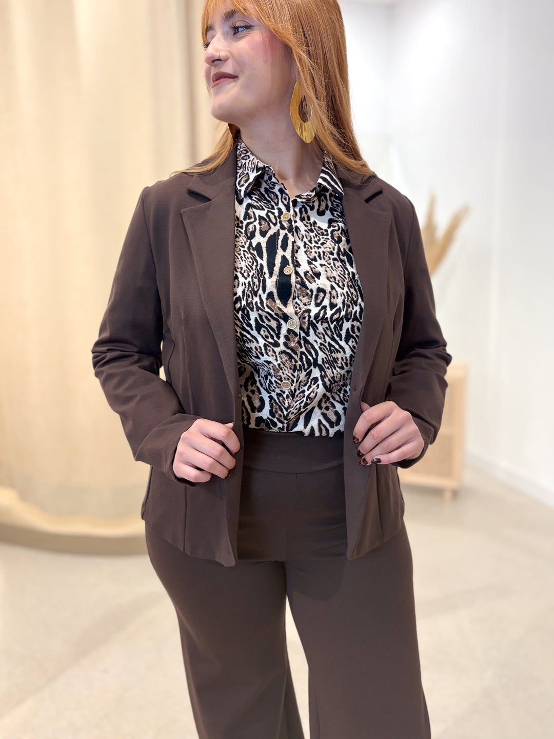 Chaqueta Punto Traje Marrón