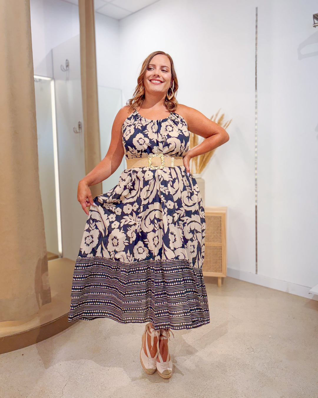VESTIDO FLOR MARINO