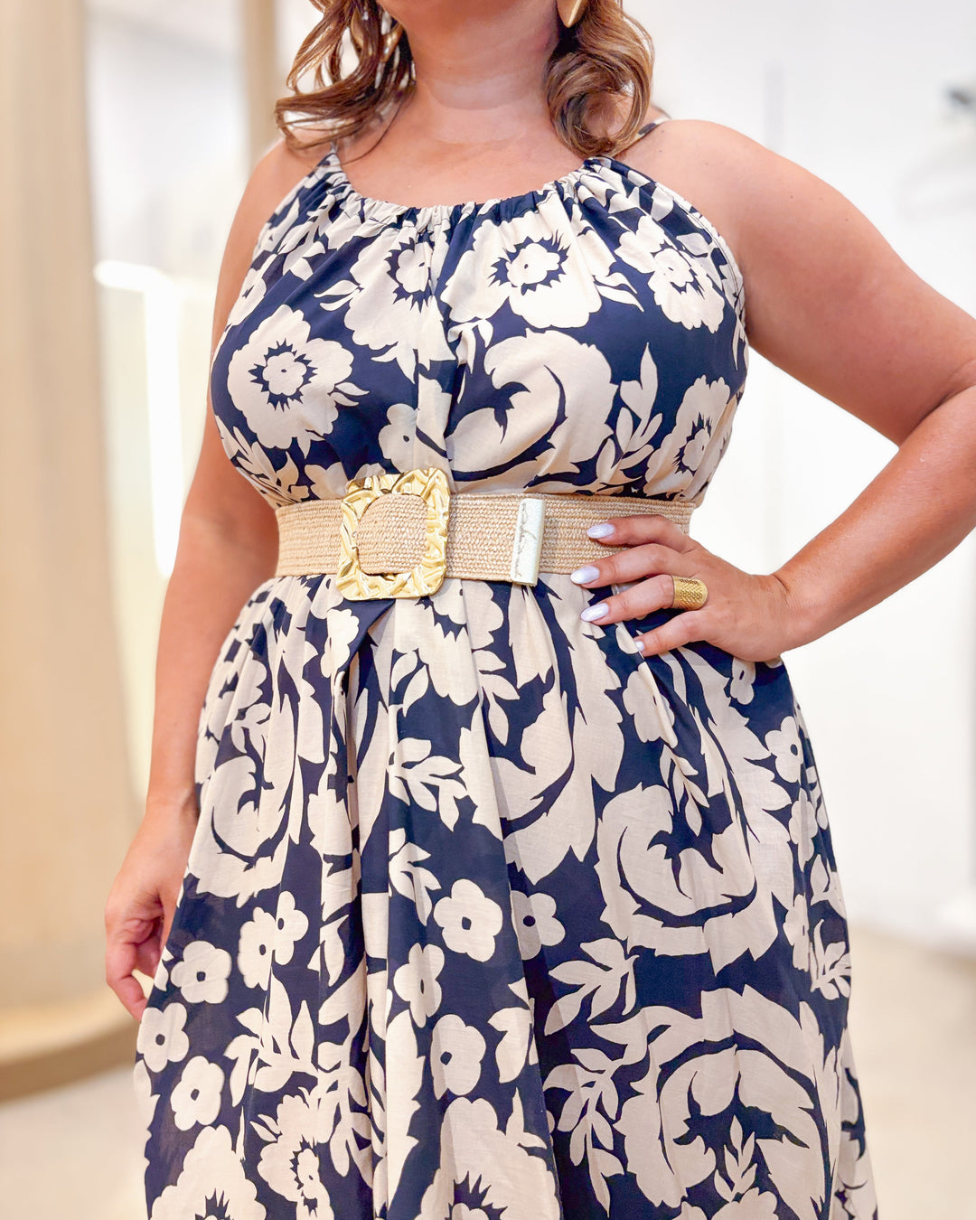 VESTIDO FLOR MARINO