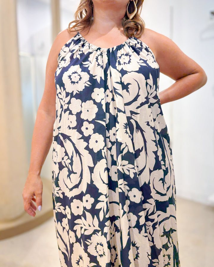 VESTIDO FLOR MARINO