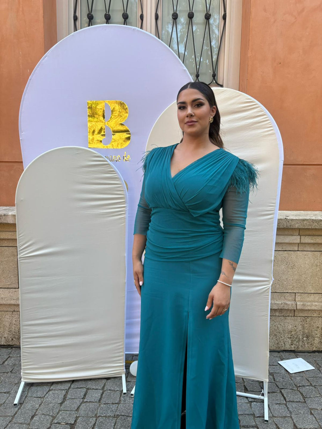 Vestido Iris Plumas