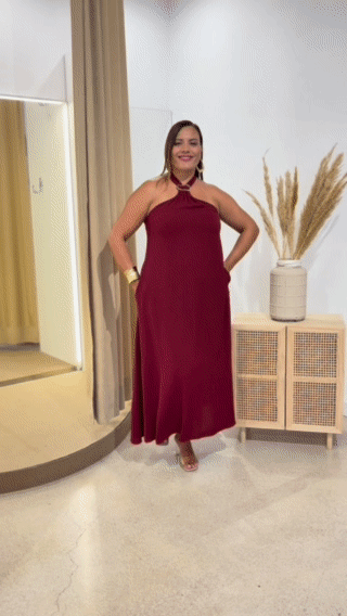 Vestido Palermo Borgoña